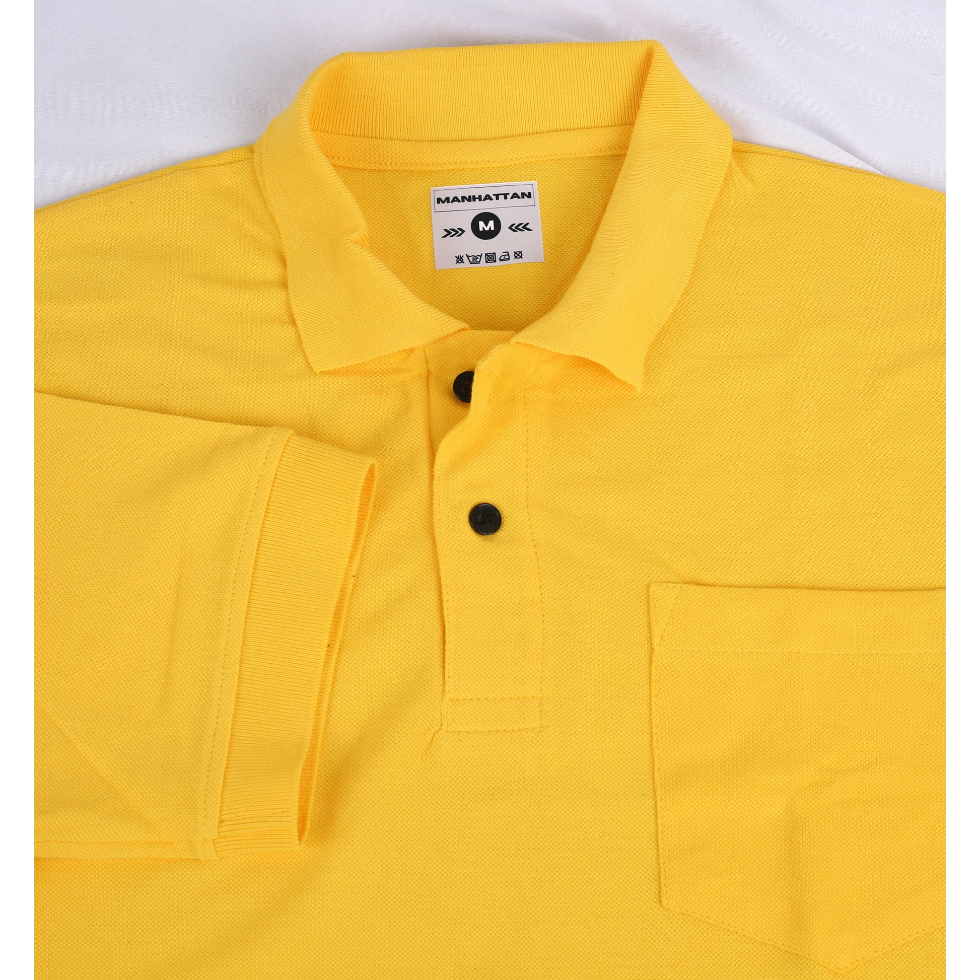 Pure Cotton Polo Pocket T Shirt (Golden Yellow) – Pitshirts