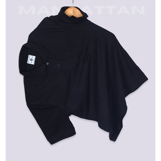Pure Cotton Polo Pocket T Shirt (Black)