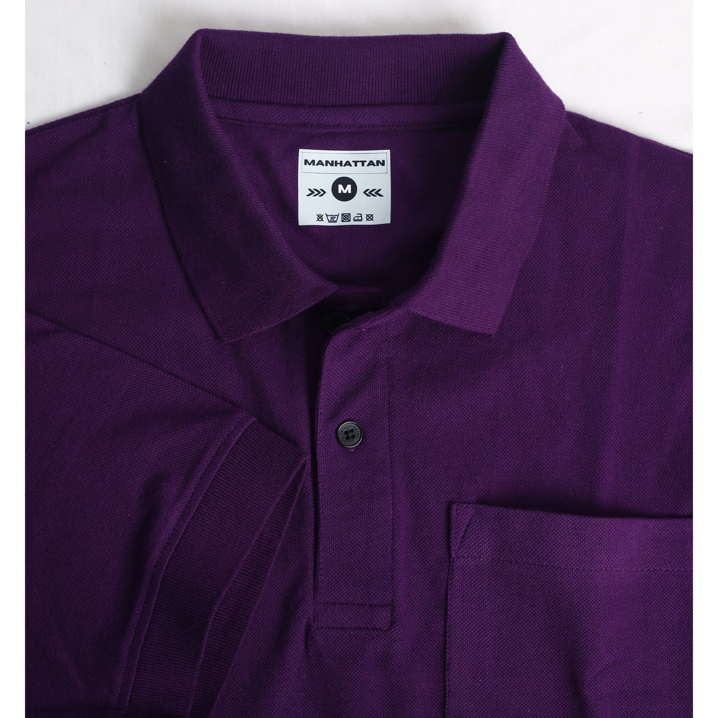 Pure Cotton Polo Pocket T Shirt (Purple)