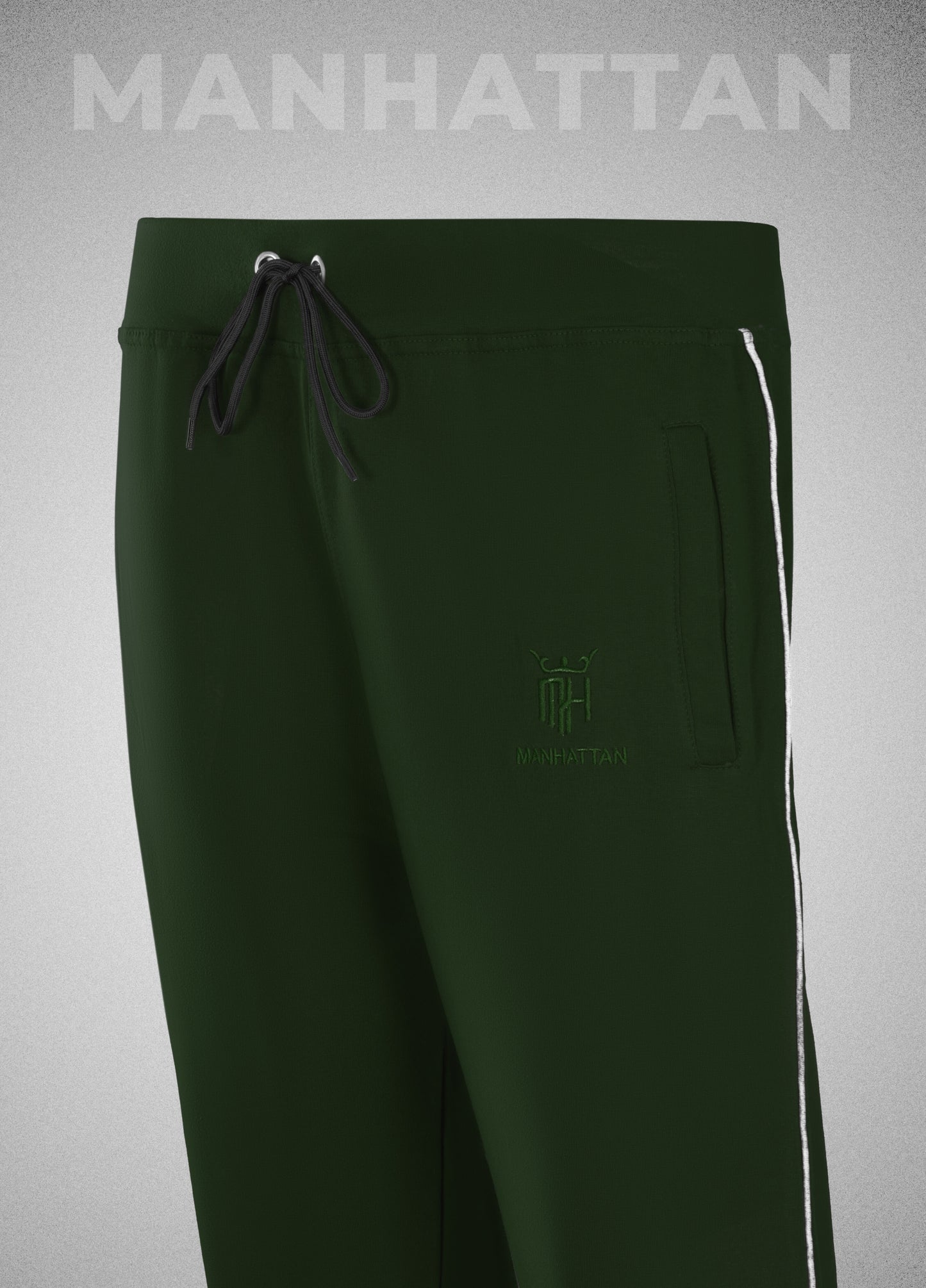 Premium Cotton Military Green Track Pant Regular Fit