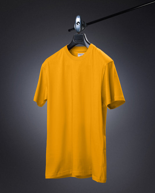 Round Neck Regular Fit T Shirts Unisex Golden Mustard