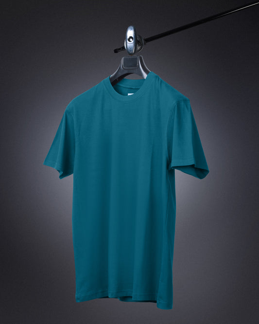 Round Neck Regular Fit T Shirts Unisex Teal Green