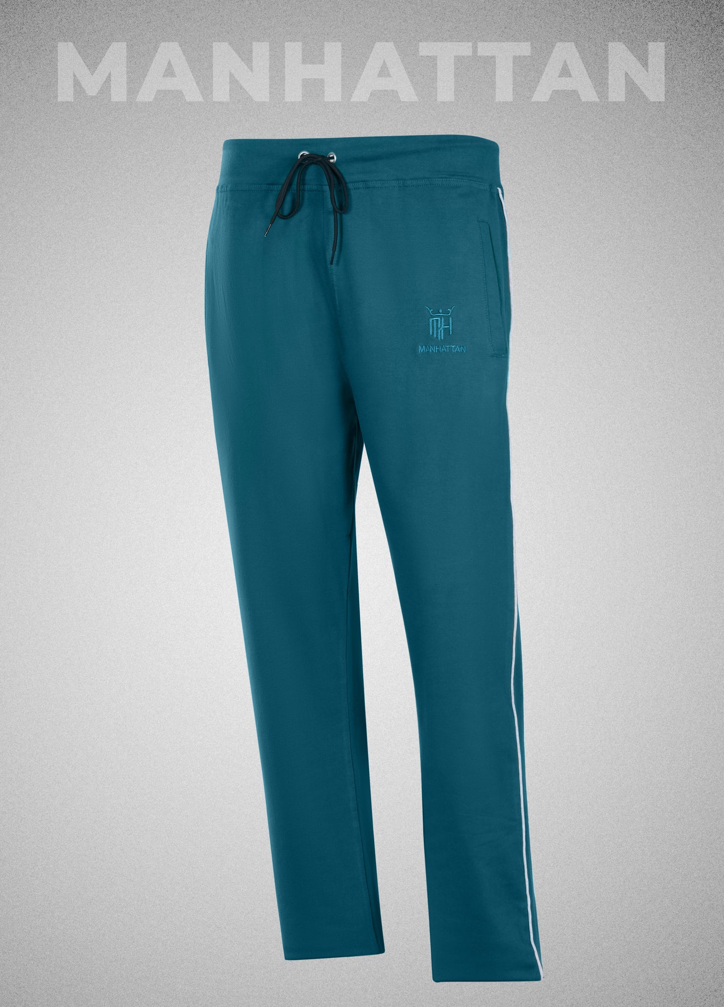 Premium Cotton Teal Blue Track Pant Regular Fit