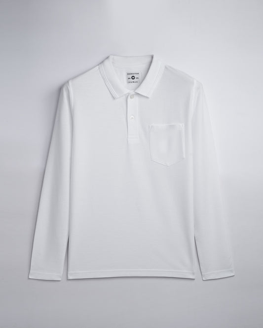 Polo Full Sleeve Pocket Unisex White