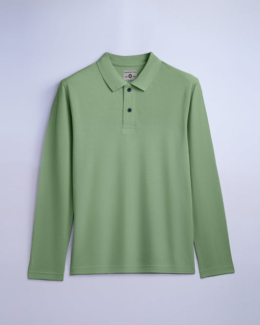 Cotton Polo Full Sleeve Unisex Light Pista Without Pocket