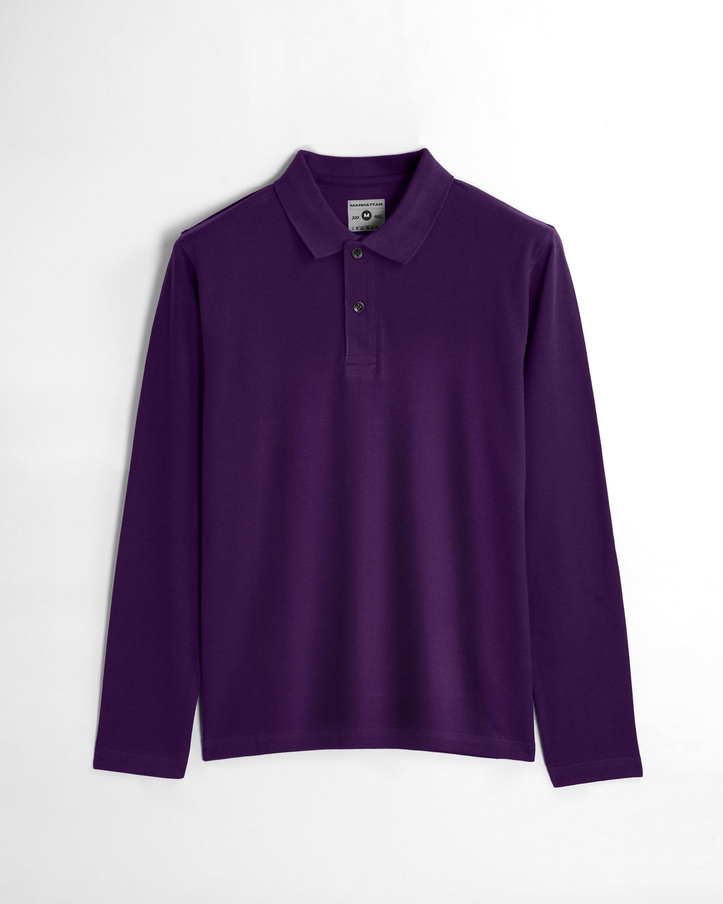 Cotton Polo Full Sleeve Unisex Purple Without Pocket