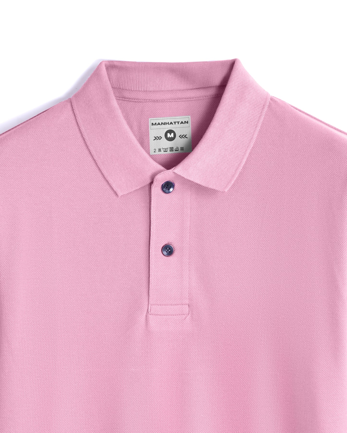 Cotton Polo Full Sleeve Unisex Bubble Gum Pink Without Pocket