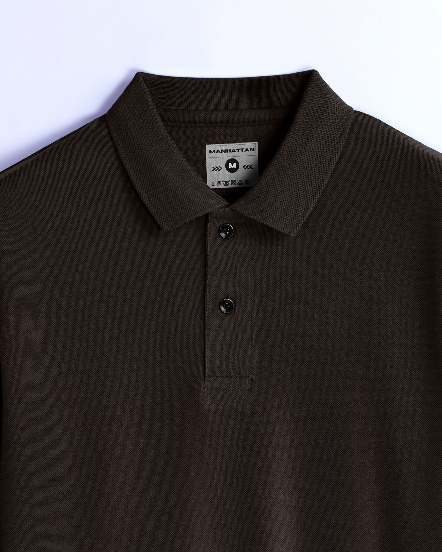 Cotton Polo Full Sleeve Unisex Coffee Brown Without Pocket