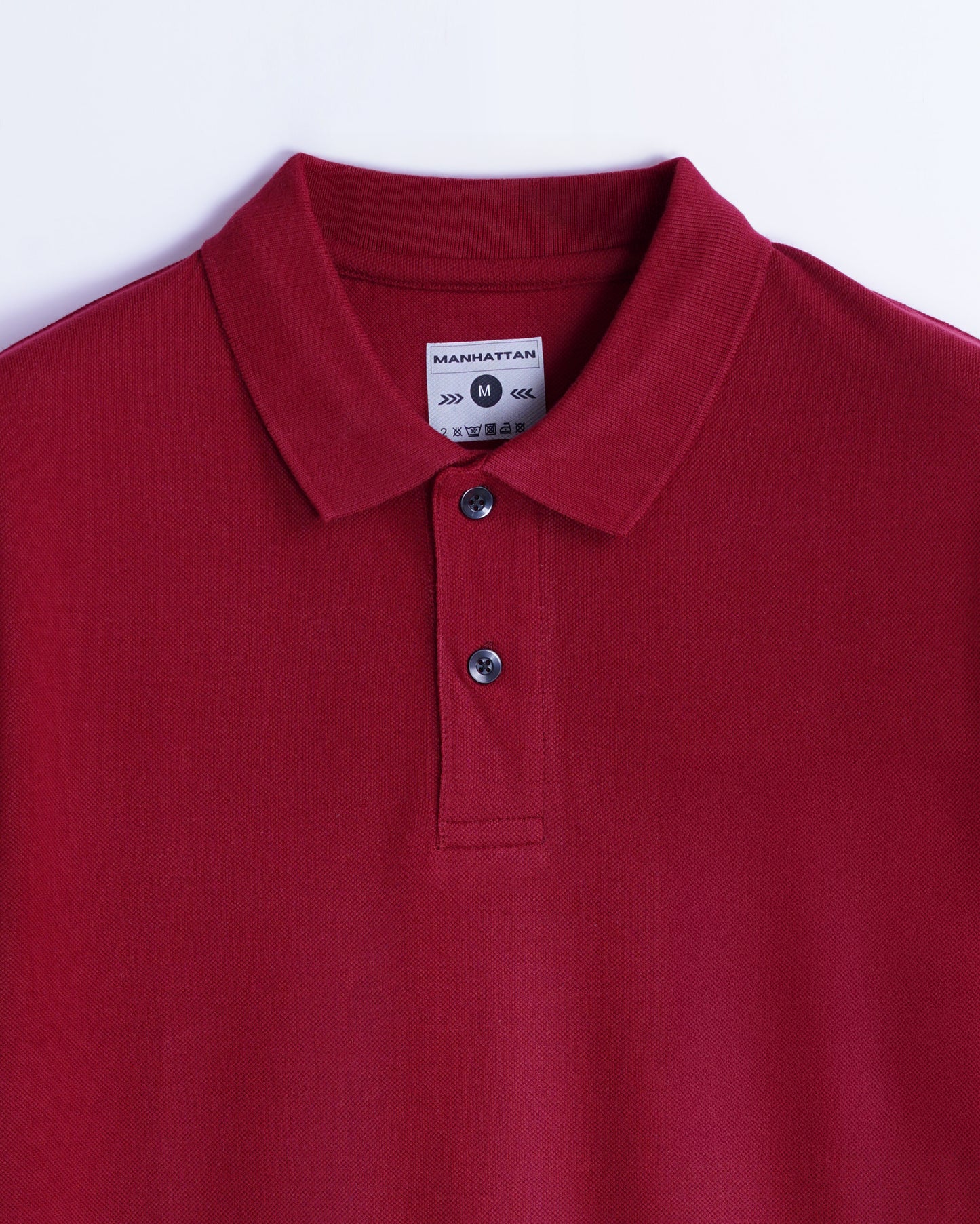 Pure Cotton Polo Plain T Shirts (Burgundy) Without Pocket