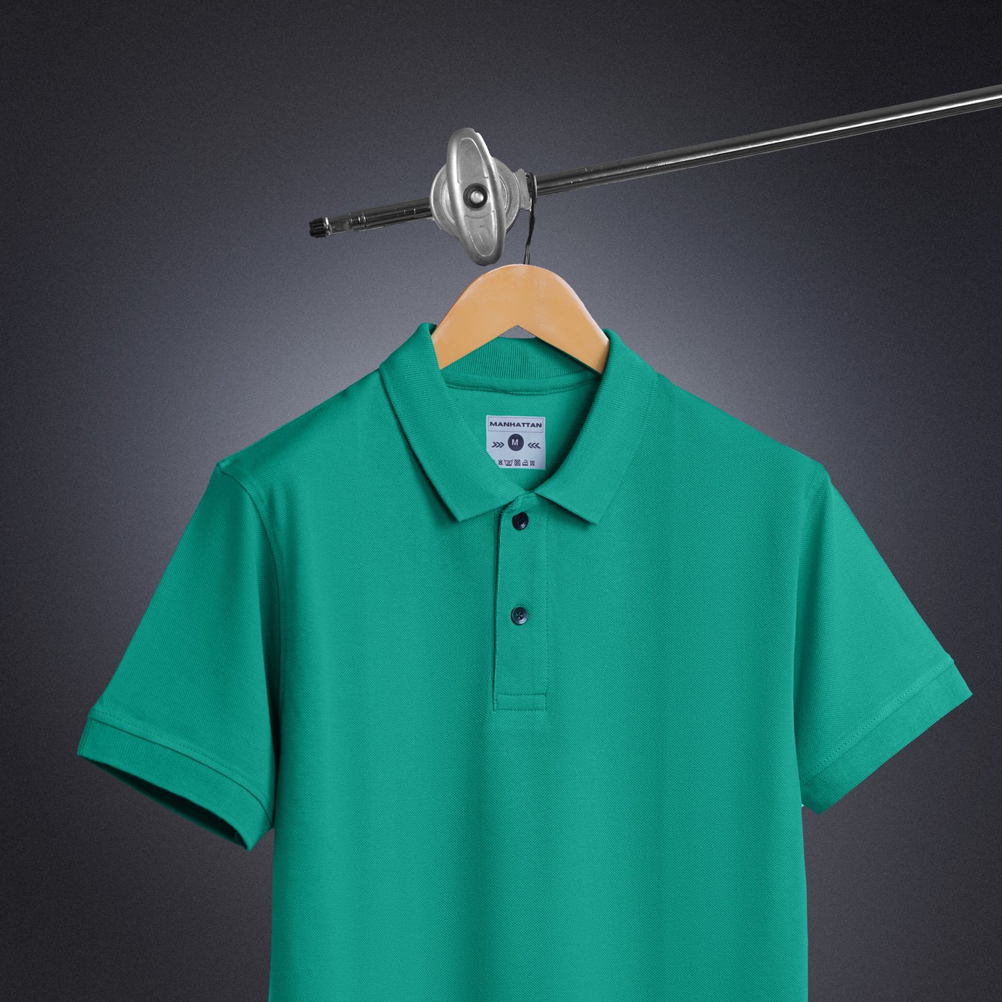 Pure Cotton Polo Plain T Shirts (Jade Green) Without Pocket