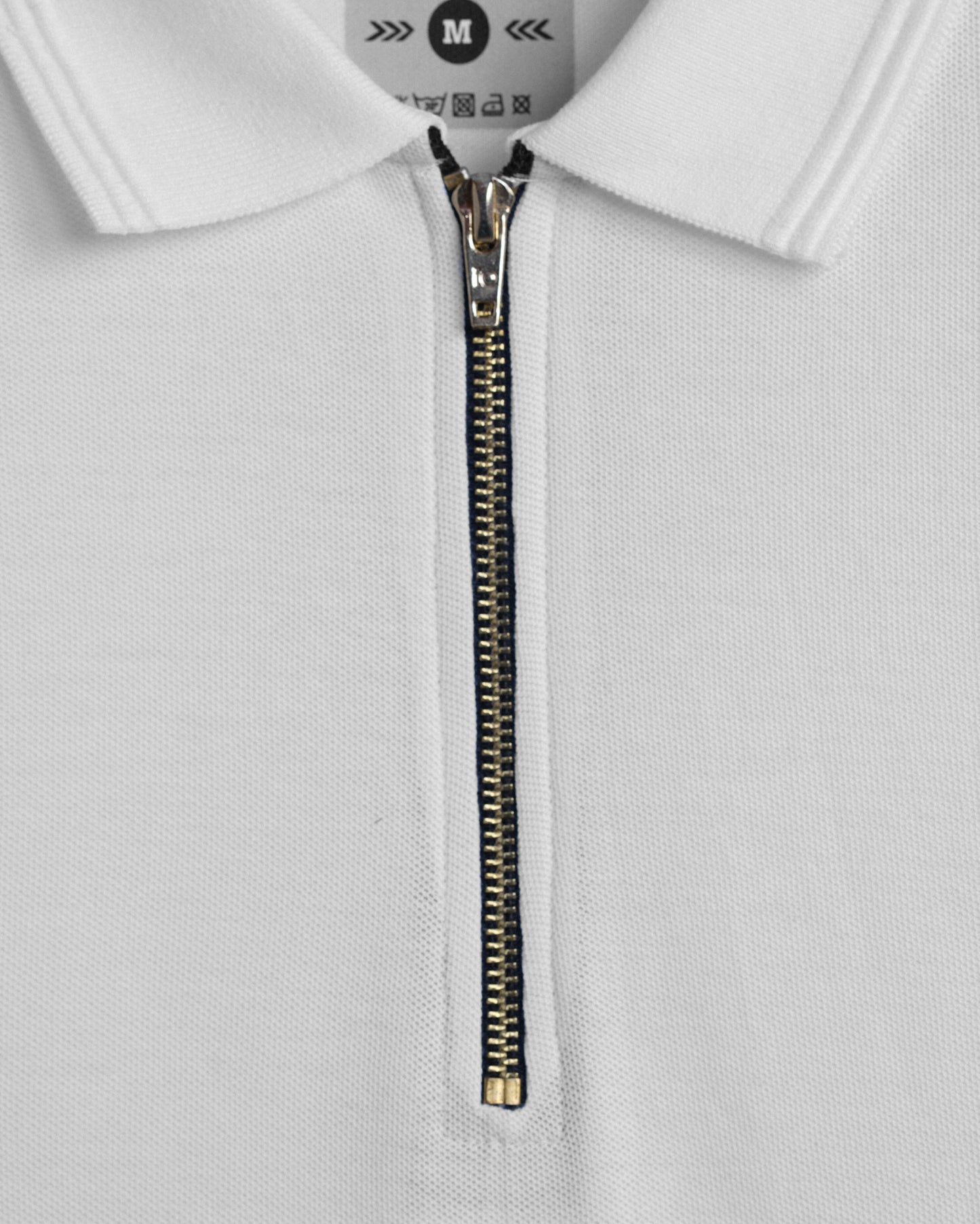 Polo Full Sleeve Zipper White Unisex