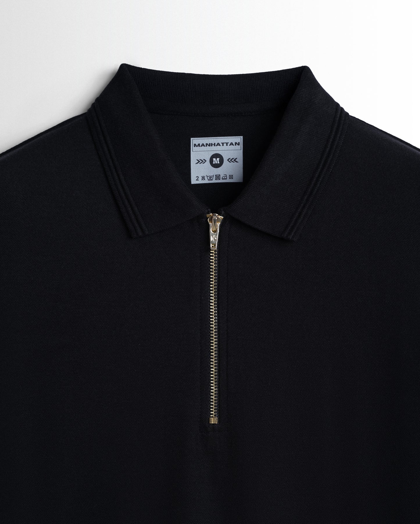 Polo Full Sleeve Zipper Black Unisex