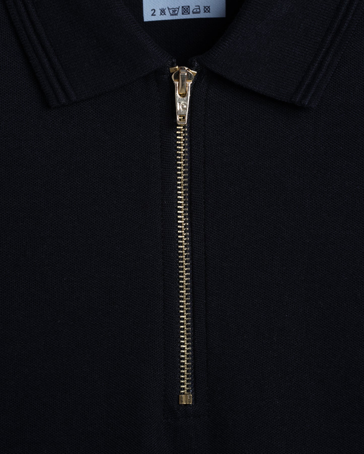 Polo Full Sleeve Zipper Black Unisex