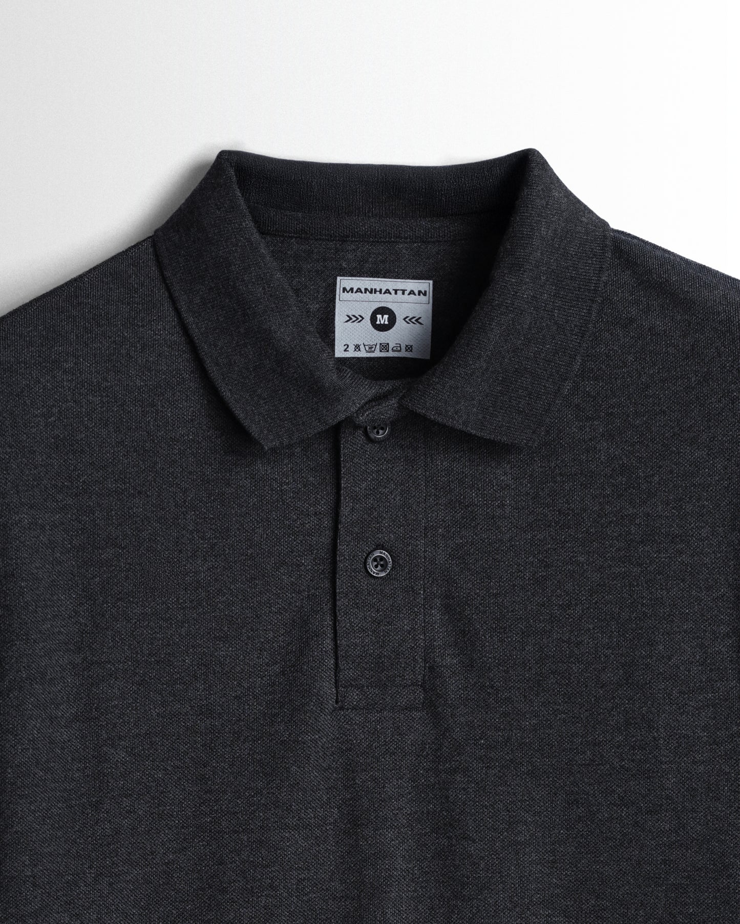 Rich Cotton Polo Full Sleeve Unisex Dark Grey Without Pocket