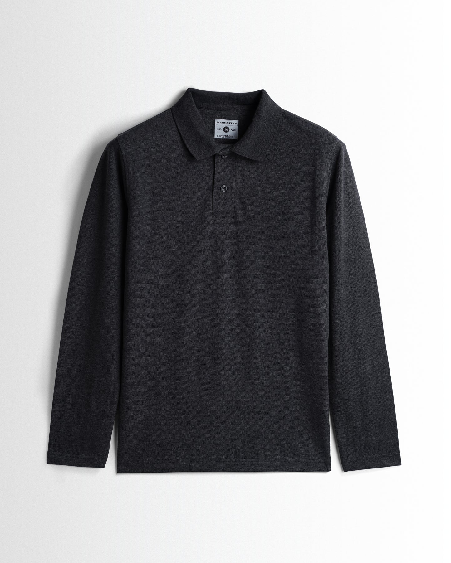 Rich Cotton Polo Full Sleeve Unisex Dark Grey Without Pocket