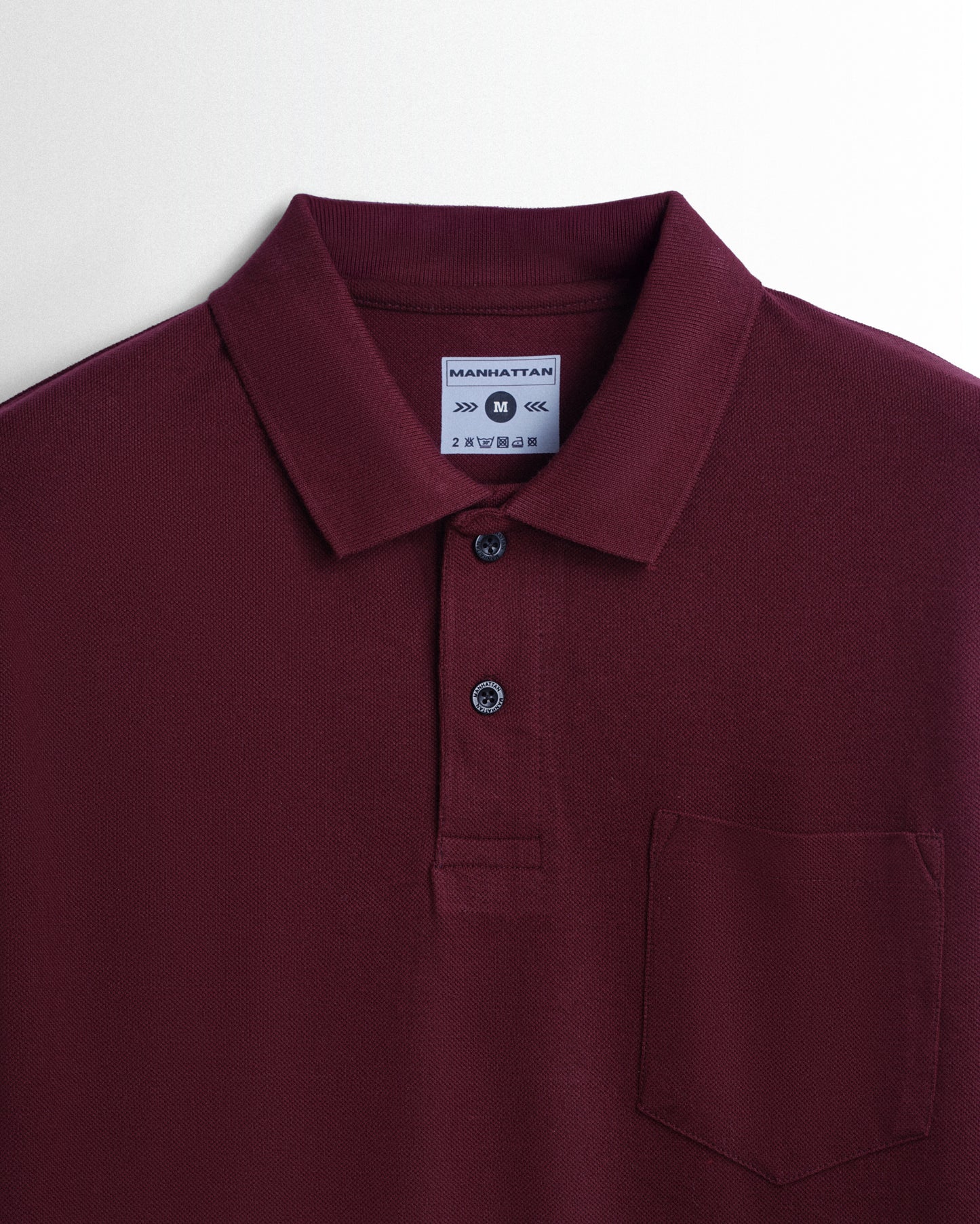 Cotton Polo Full Sleeve Pocket Unisex Maroon