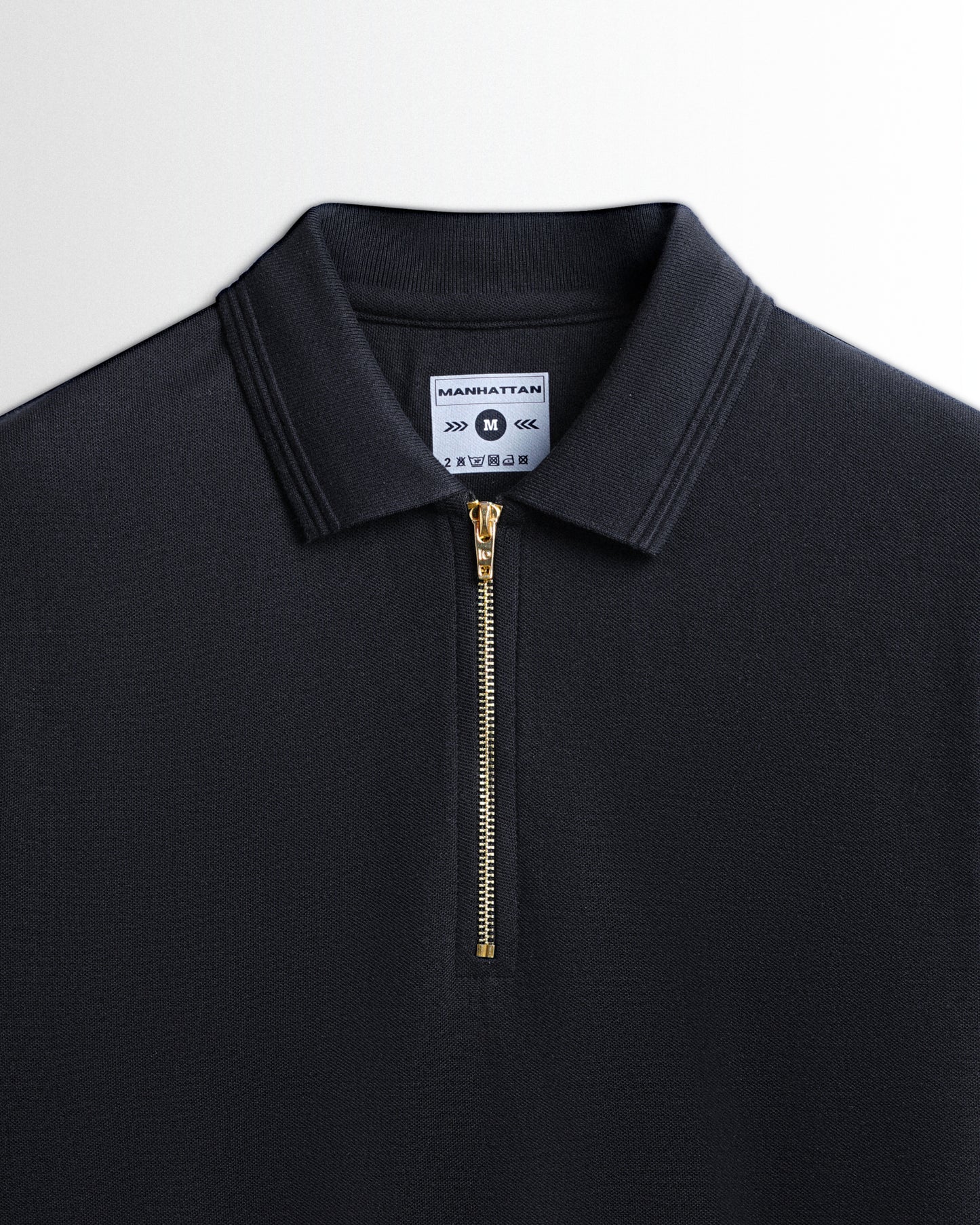 Polo Zipper Black T Shirts (Poly Cotton)