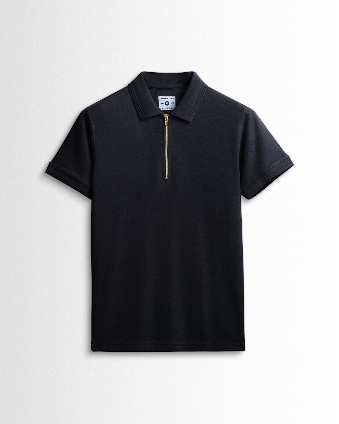 Polo Zipper Black T Shirts (Poly Cotton)