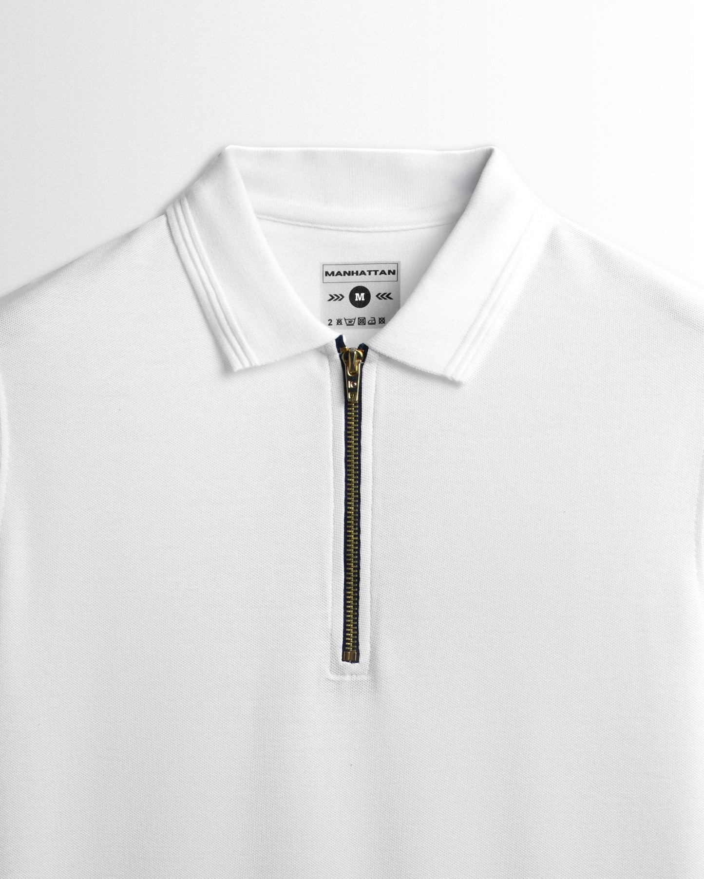 Polo Zipper White T Shirts (Poly Cotton)