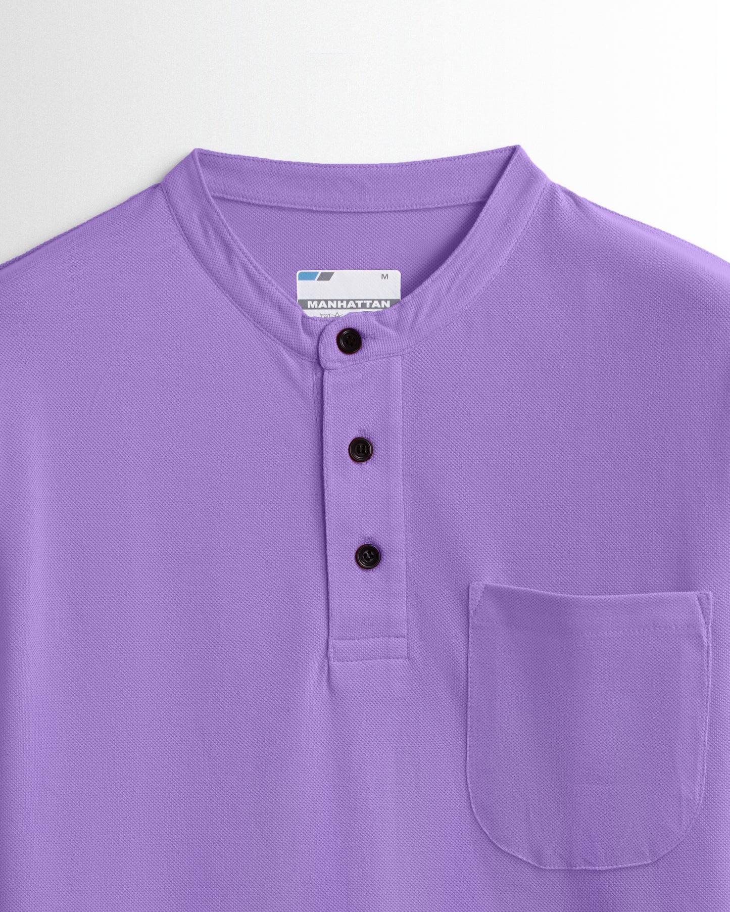Henley Pocket Full Sleeve Lavender