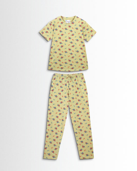 Women's Co ord set Beach Blue Flower