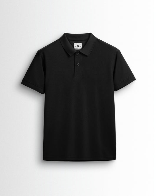 Sports Dry Fit Black Polo T Shirts (Micro Polyester)