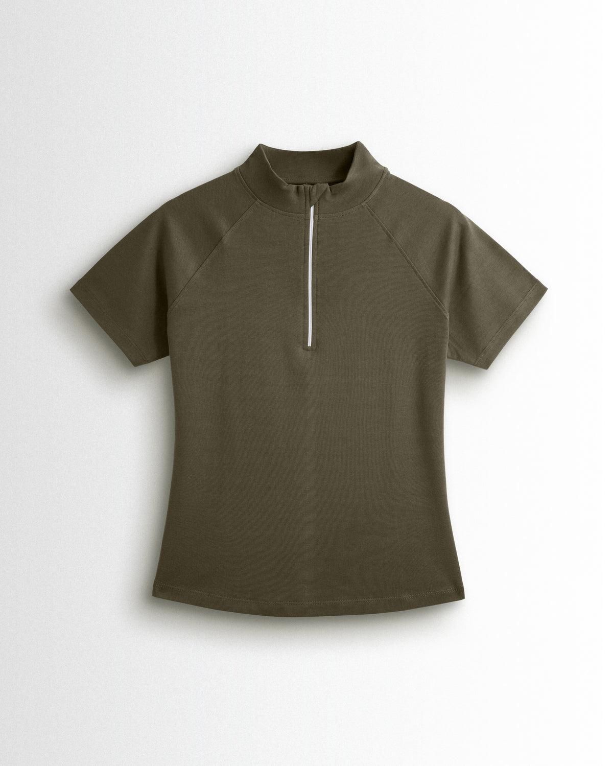 Womens Hineck Zipper Military Green