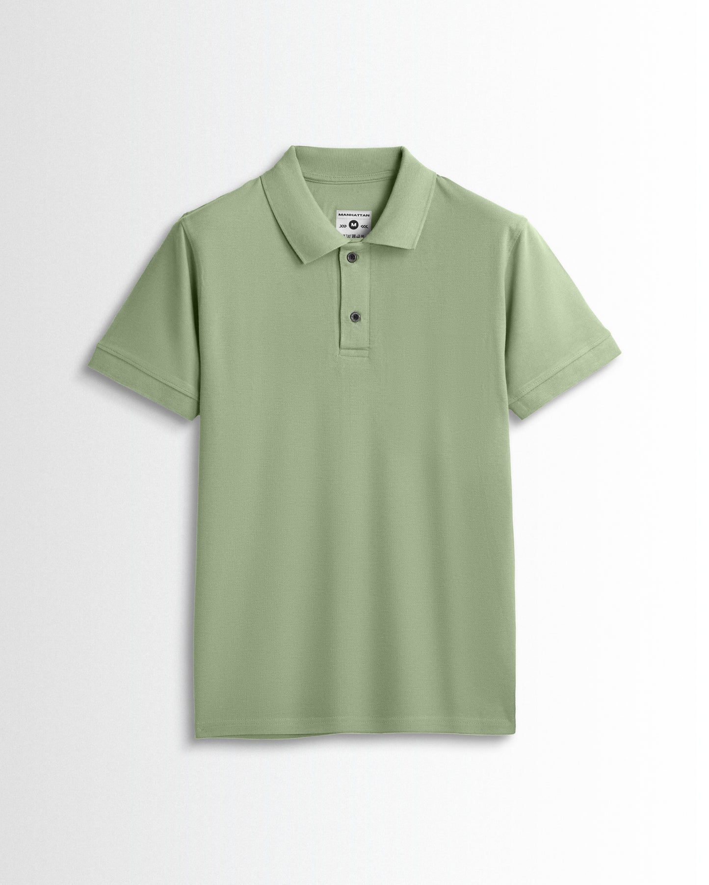 Pure Cotton Polo Plain T Shirts (Light Pista) Without Pocket