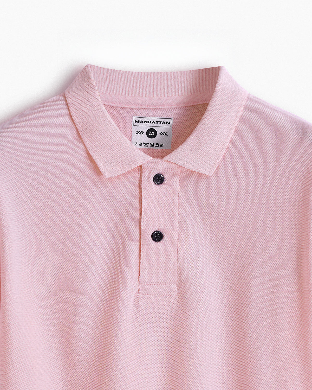Pure Cotton Polo Plain T Shirts (Pearl Pink) Without Pocket