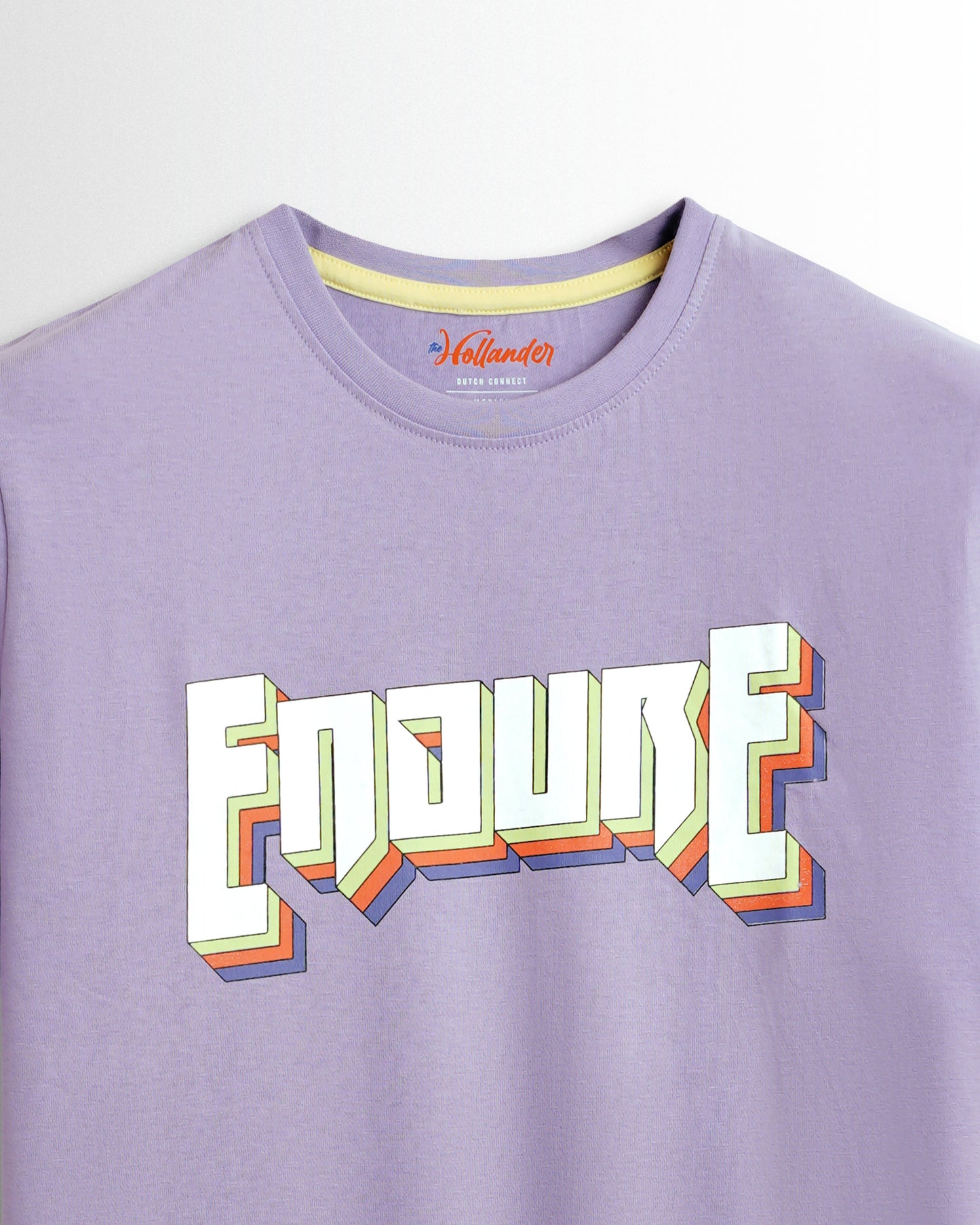 Round Neck Lavender Typo Print