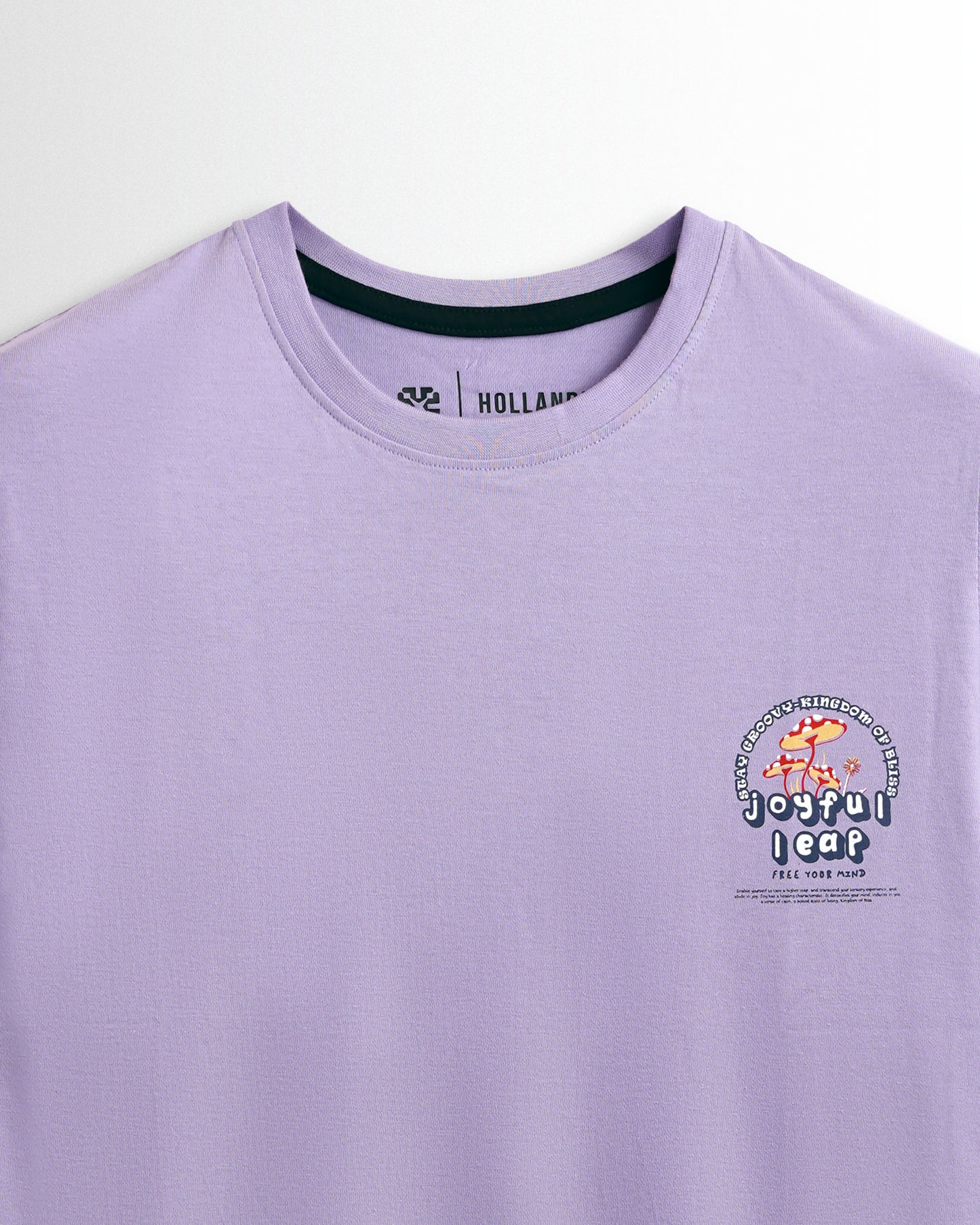 Round Neck Lavender Printed