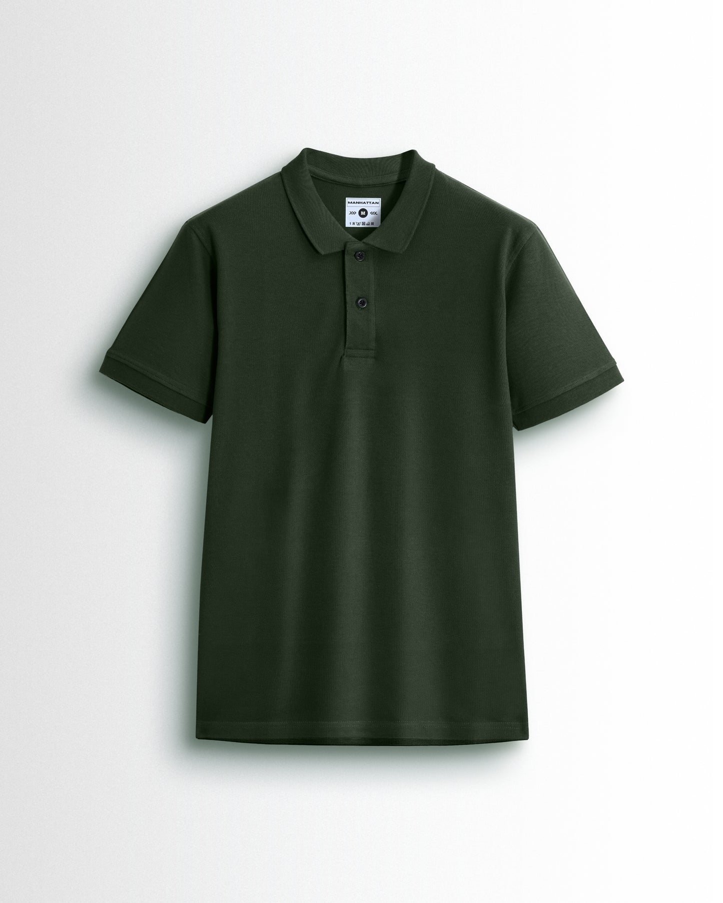 Pure Cotton Polo Plain T Shirts (Dark Green) Without Pocket