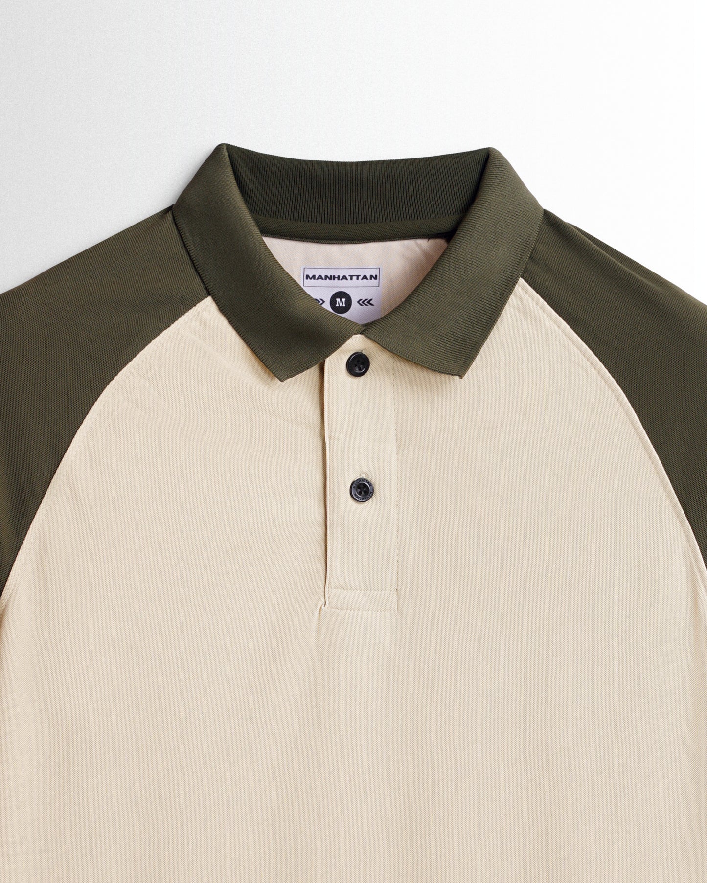 Sports Dry Fit Olive/Beige Raglan Polo T Shirts