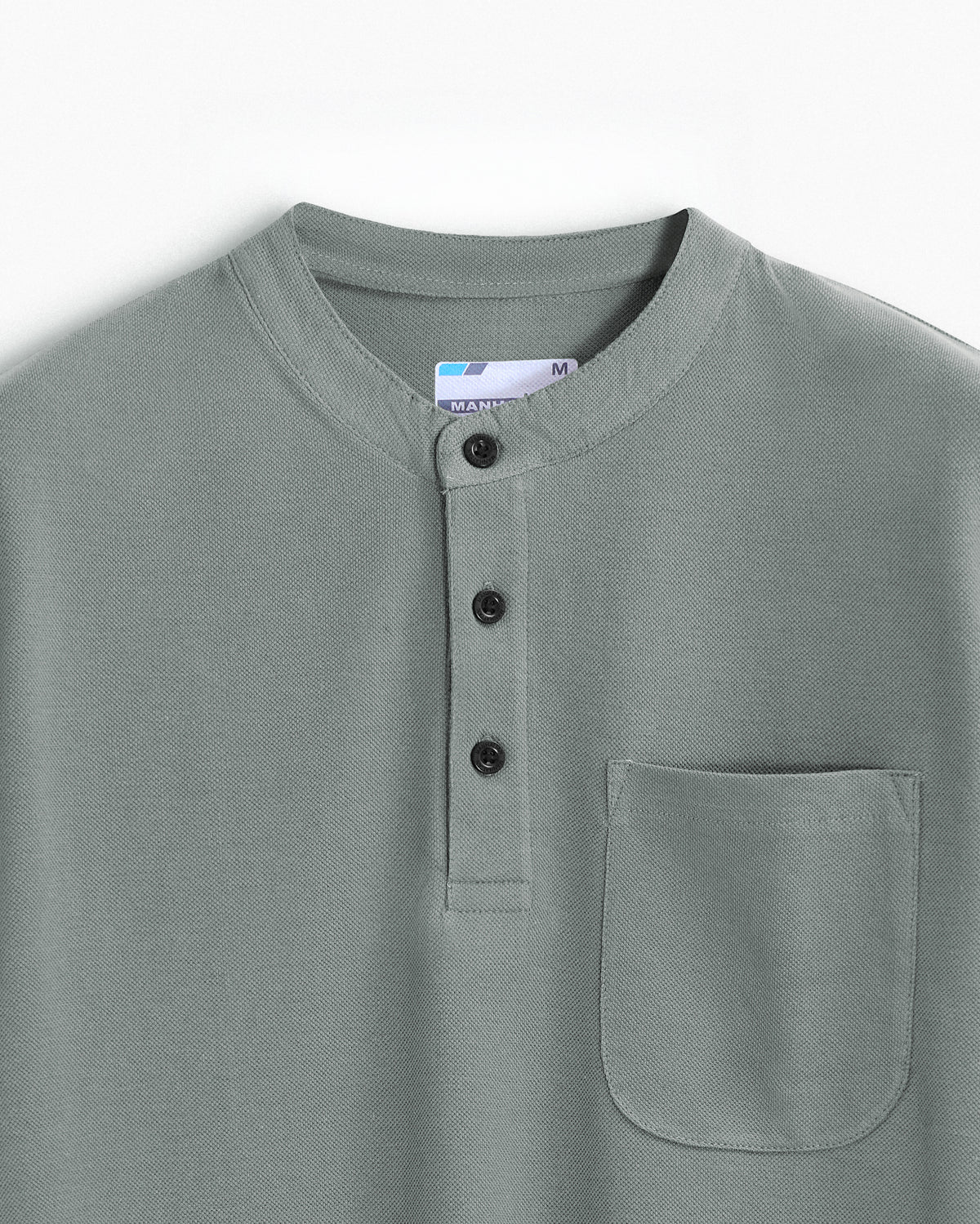 Pure Cotton Henley Pocket T Shirts (Grey)
