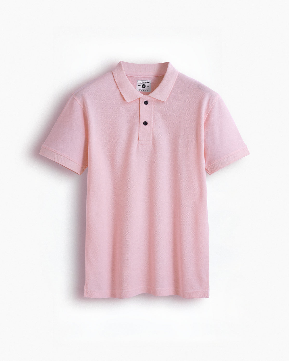 Pure Cotton Polo Plain T Shirts (Pearl Pink) Without Pocket