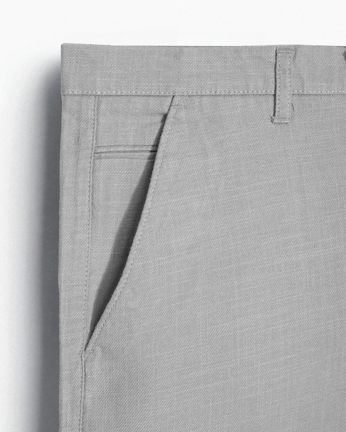 Cotton Casual Pants Ash Grey Linen