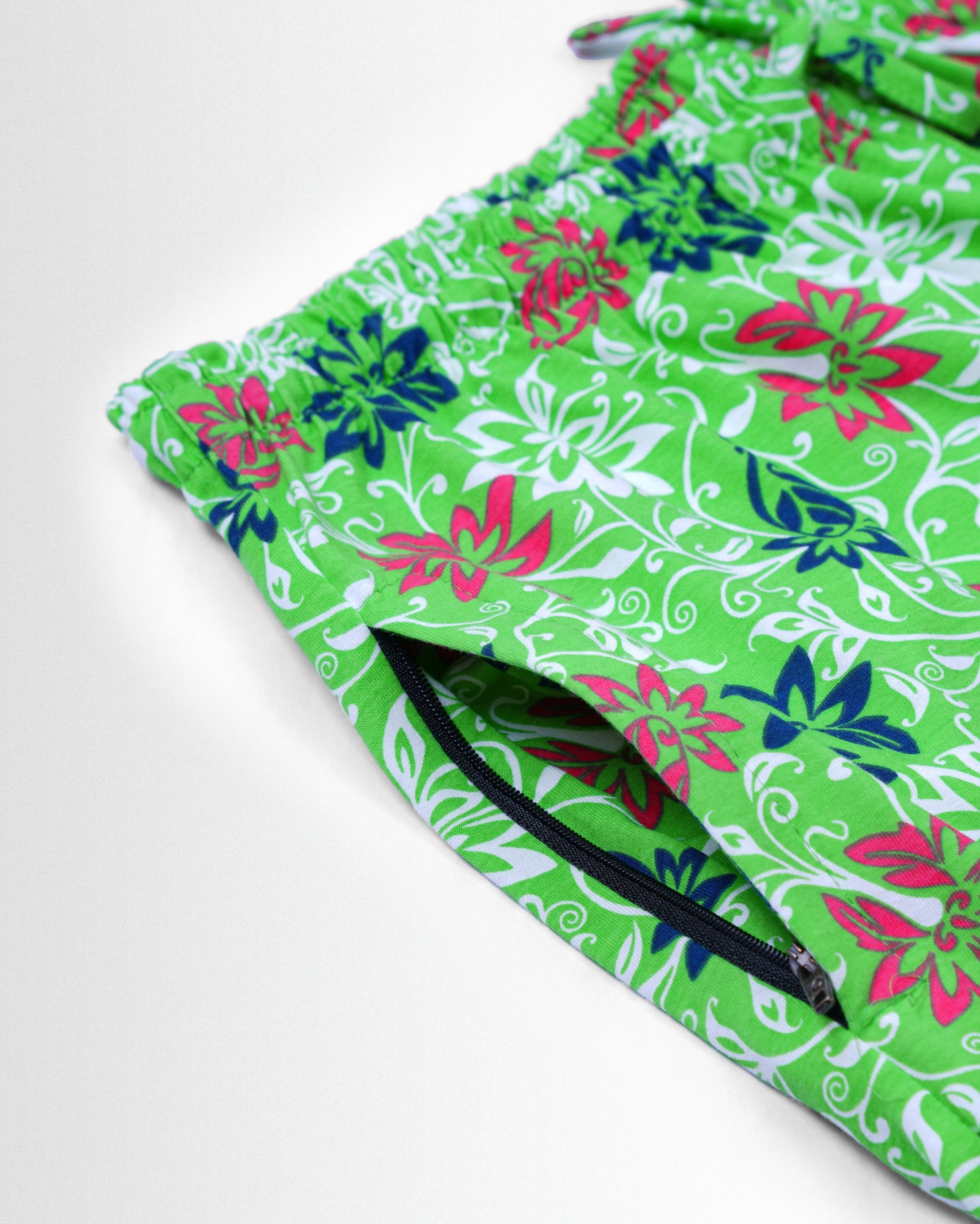 Women's Co ord set Green Pink Flower