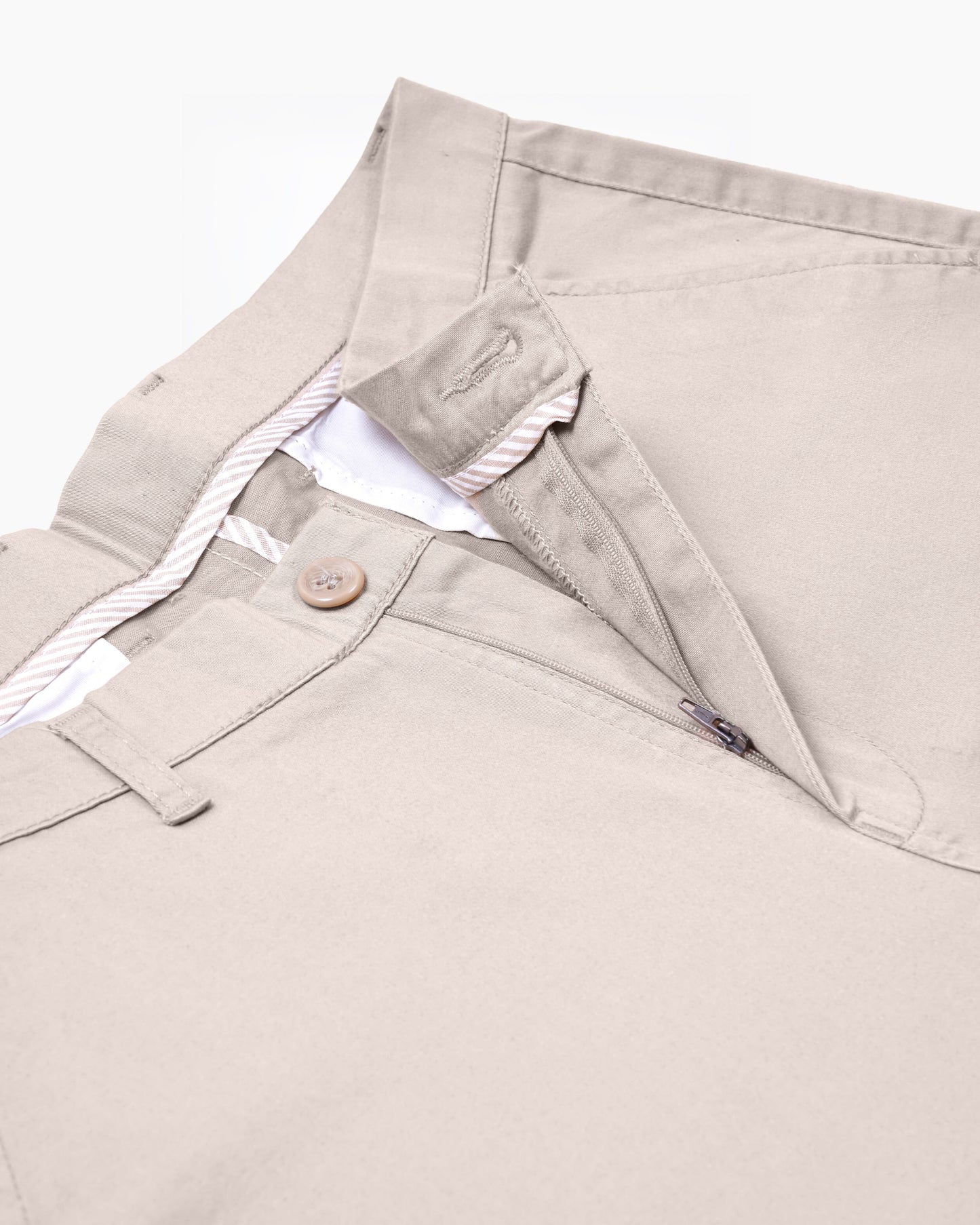 Cotton Casual Pants Light Cream - S