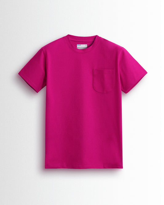 Premium Plain Pocket T Shirts Dark Pink