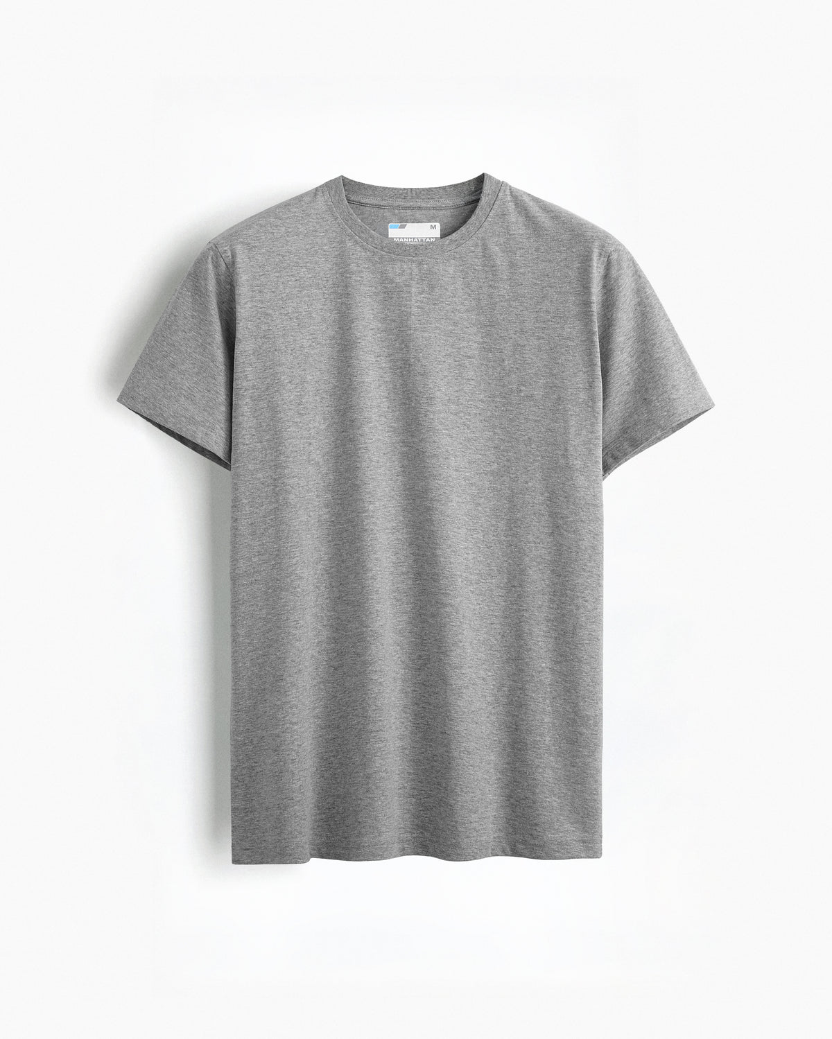 Basic Regular Fit T Shirts Unisex Silver Grey
