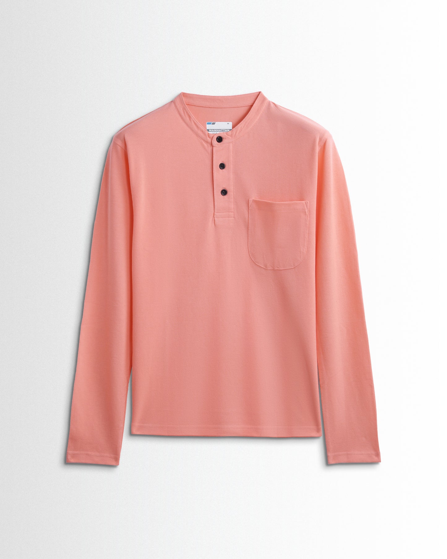 Henley Pocket Full Sleeve Light Orange