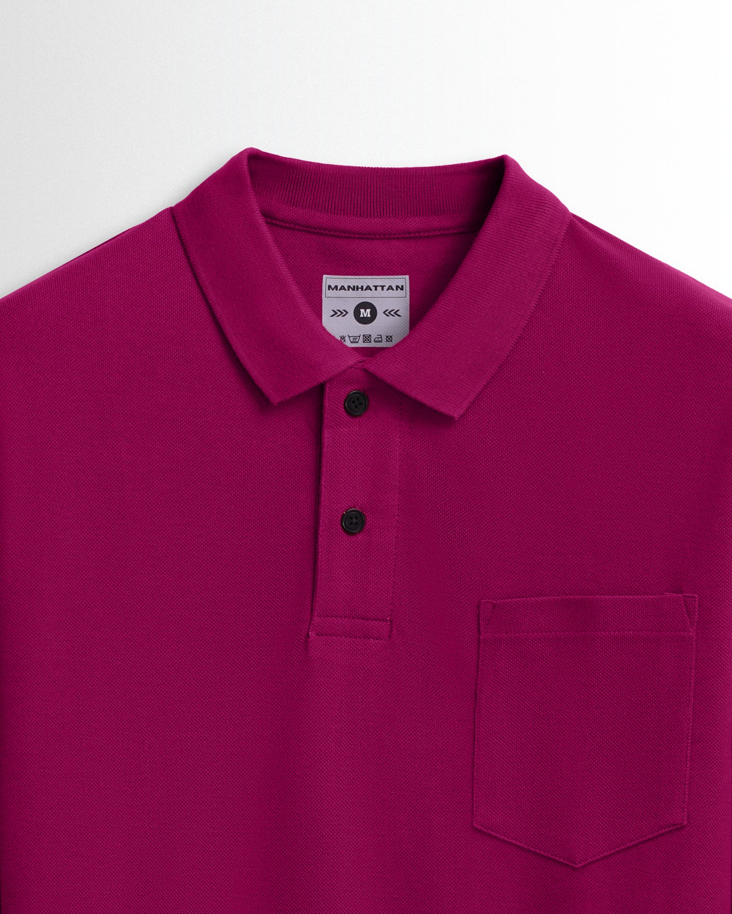 Cotton Polo Full Sleeve Unisex Wine Red Pocket