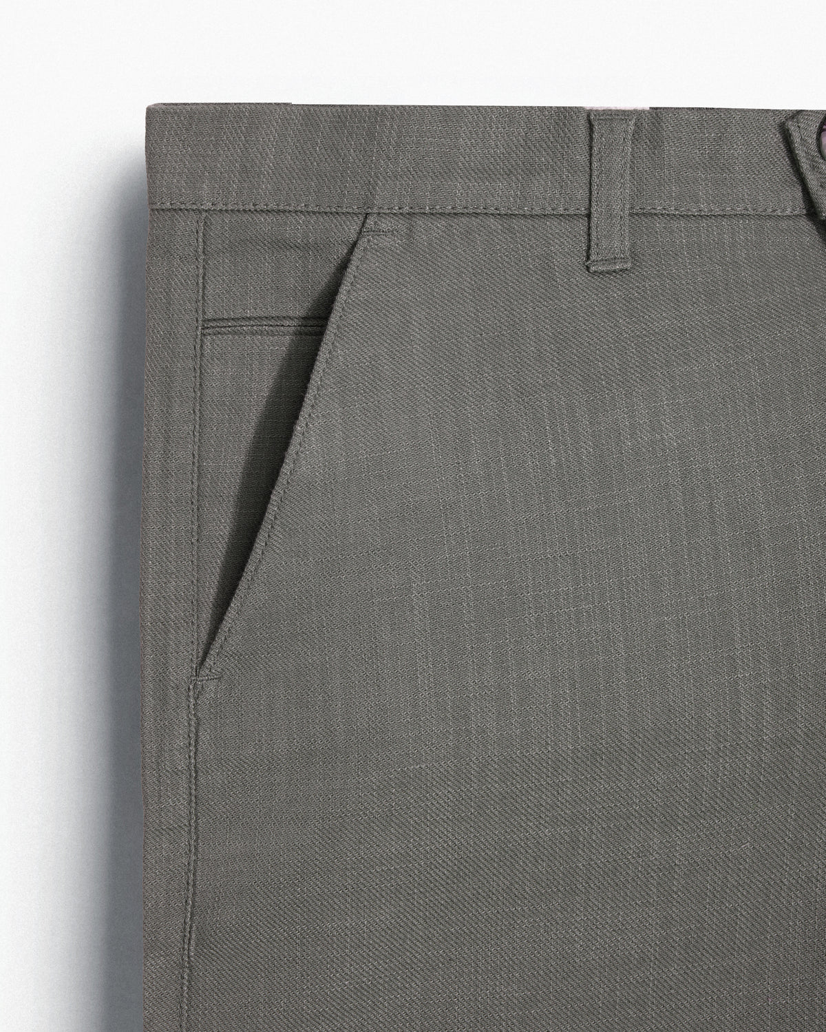 Cotton Casual Pants Dark Grey Linen