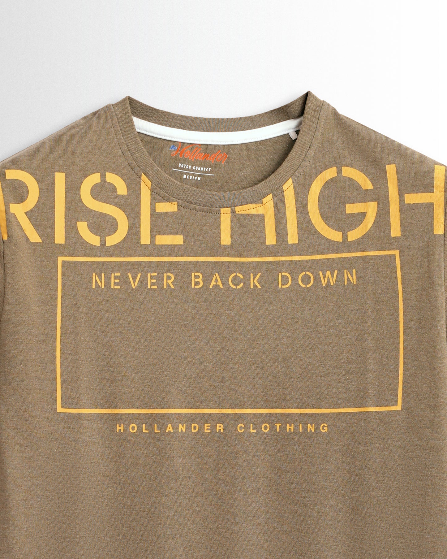 Round Neck Light Brown Printed
