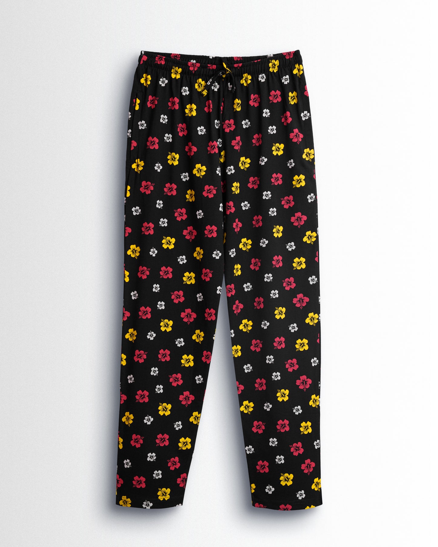 Women's Co ord set Black Yellow Flower