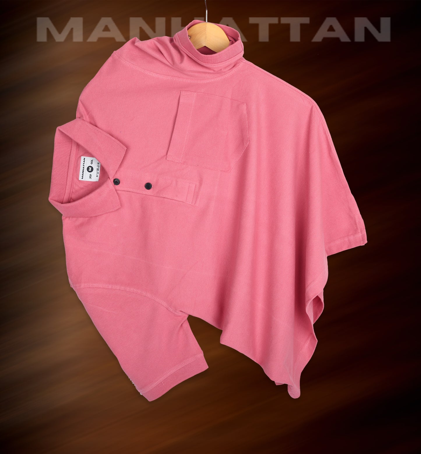 Pure Cotton Polo Pocket T shirts (Bubble Gum Pink)