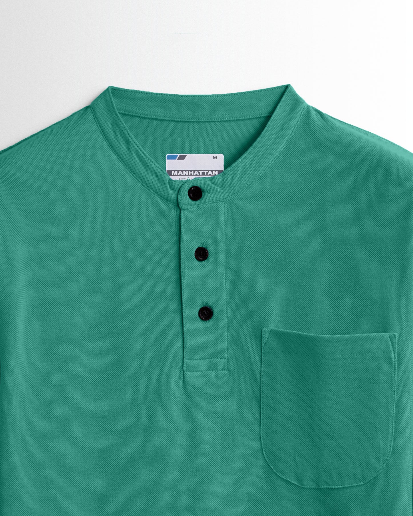 Henley Pocket Full Sleeve Jade Green