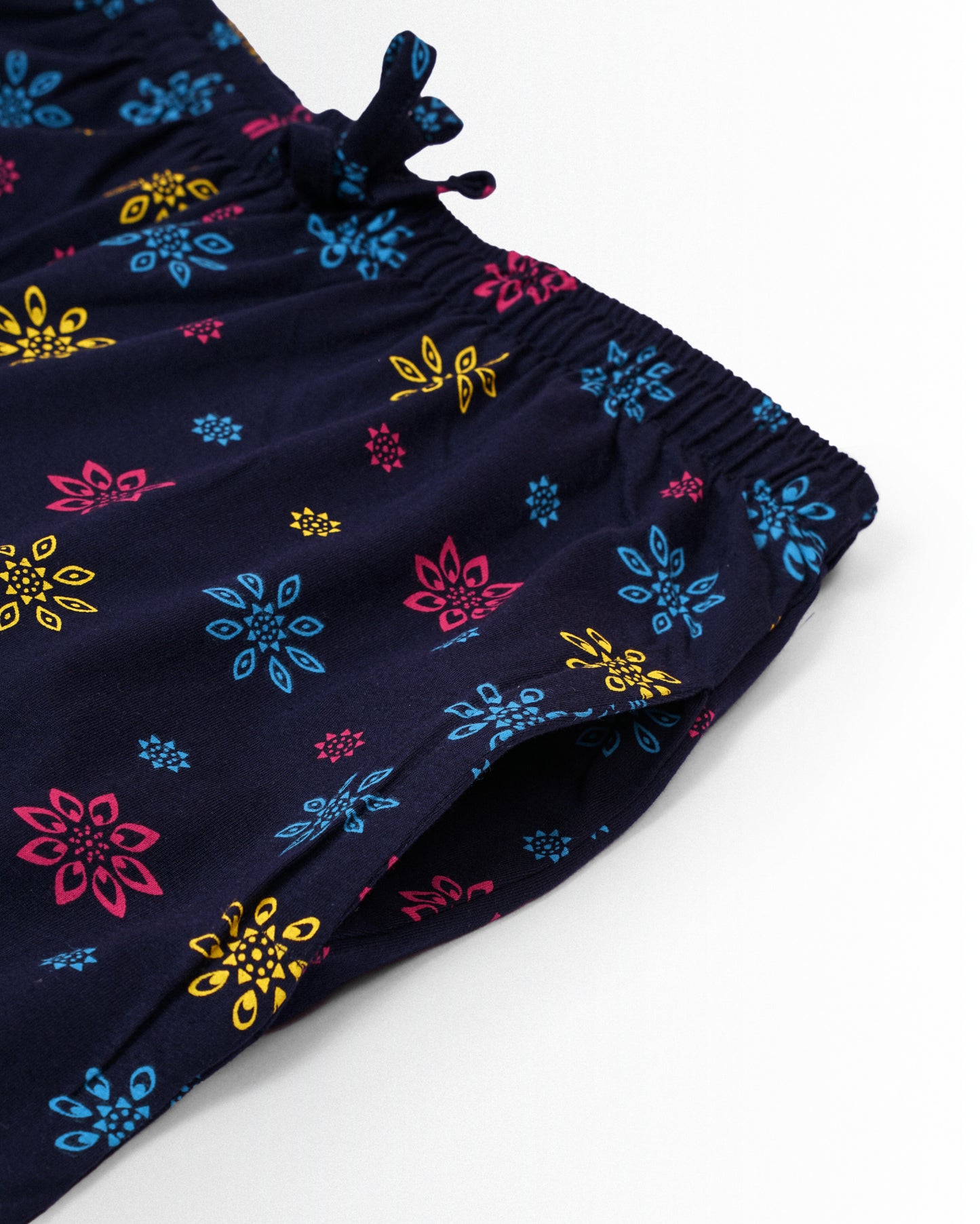 Women's Co ord set Navy Yellow Flower