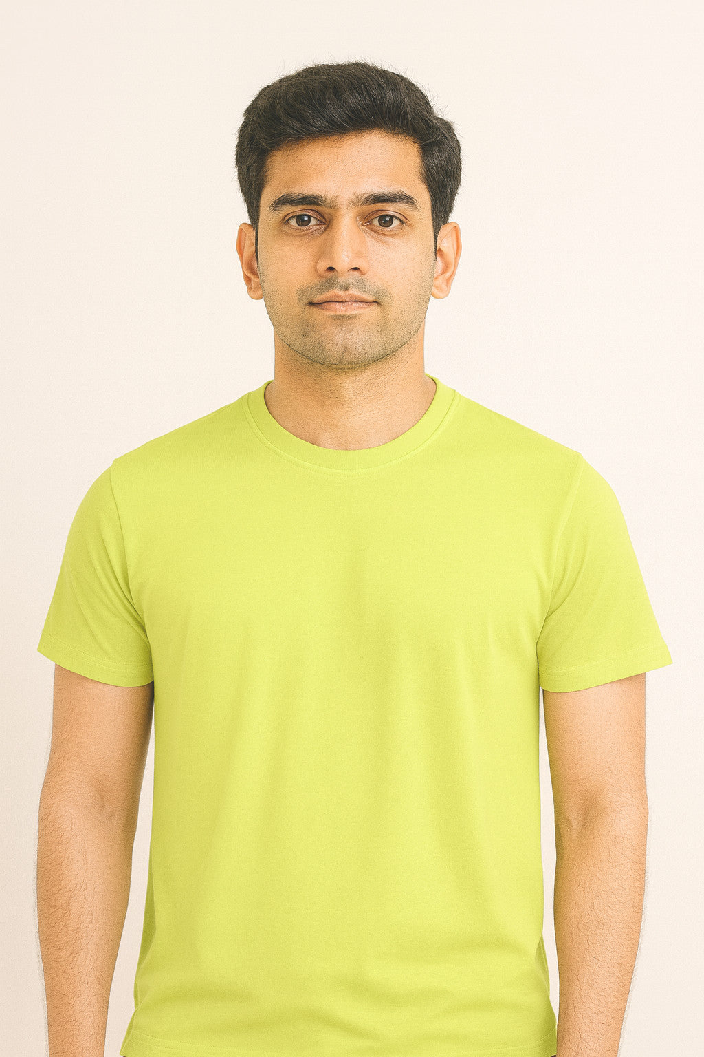 Basic Regular Fit T Shirts Unisex Pastel Yellow