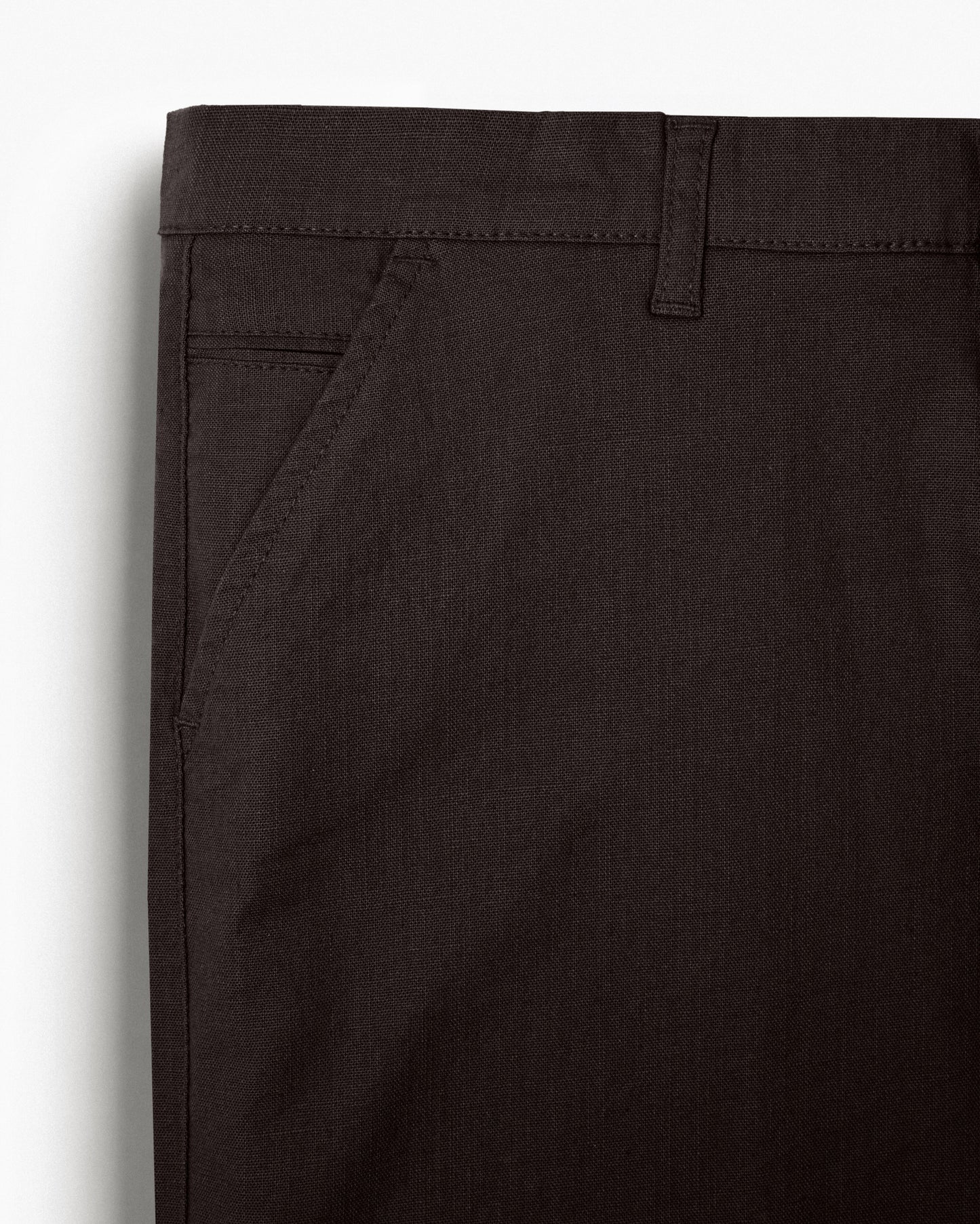 Cotton Casual Pants Coffee Brown Linen